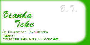 bianka teke business card